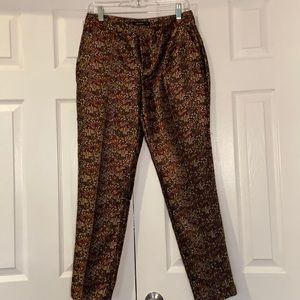 Zara floral jacquard trousers